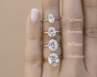 Oval Cut Moissanite Engagement Ring, 1CT-3CT Oval Cut Stackable Solitaire Wedding Bridal Ring, Anniversary Ring, Promise Ring For Girlfriend