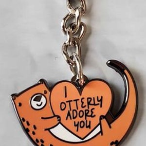 I otterly adore you. New keychain. Charm. Cute gift for Valentines day.