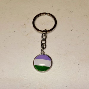 Genderqueer Keychain LGBTQ+ Flag Gay Pride