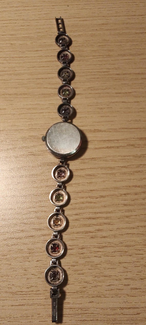 SOLID SILVER gemstone bracelet sterling silver wa… - image 4