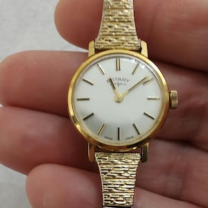 Vintage ROTARY Goldtone ladies mechanical hand wind  bracelet watch