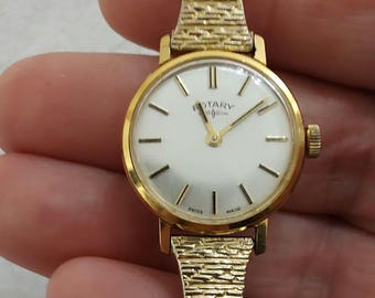 Vintage ROTARY Goldtone ladies mechanical hand wind  bracelet watch