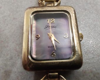 Beautiful Gold plated on Sterling Silver 925 Gemstone Watch MOP dial quartz stone cocktail watch dress watch statement watch gift for her