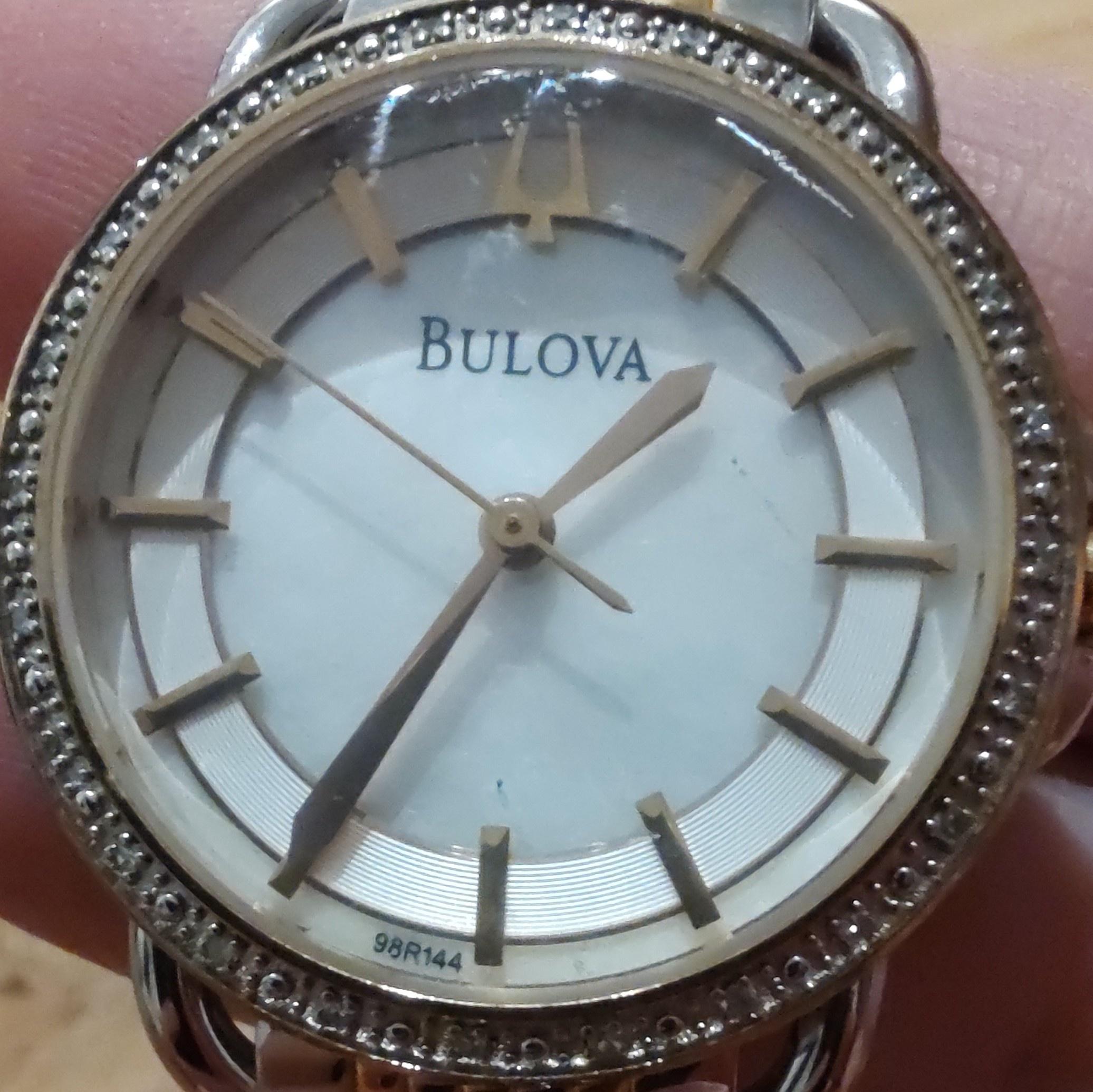 Bulova Women\'s 98R144 Diamond Two Tone Watch Bulova Two Tone Steel Diamond MOP Sticks Dial Ladies Quartz  main image 2