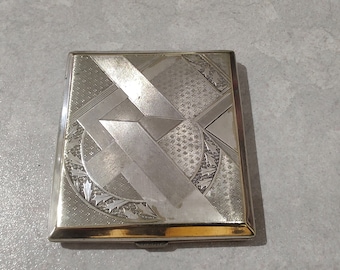 Art Deco German Silver Alpacca Cigarette Case Business Card Case