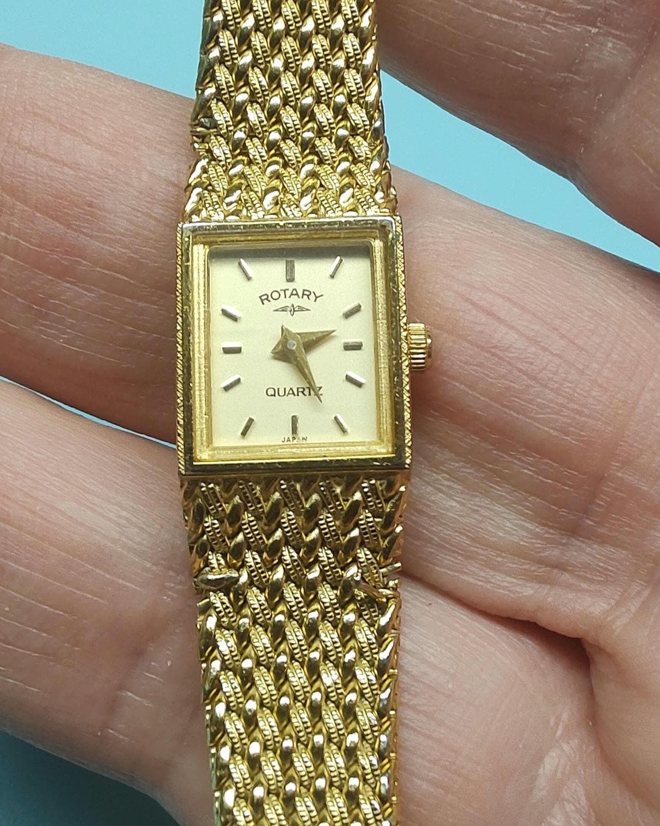 Vintage Swiss Rotary Gold Roman Numerals Dainty Classic Watch Rotary Swiss mini rectangle ❌SOLD❌ This is a vintage  main image 3