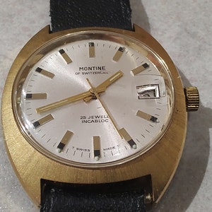 STUNNING Vintage MONTINE GOLDplated Dress watch 25 jewels Fully Working Keeping Good Time
