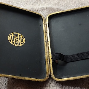 RARO portasigarette giapponese firmato Komai in argento dorato 24 carati, damascato, circa 1900-1940