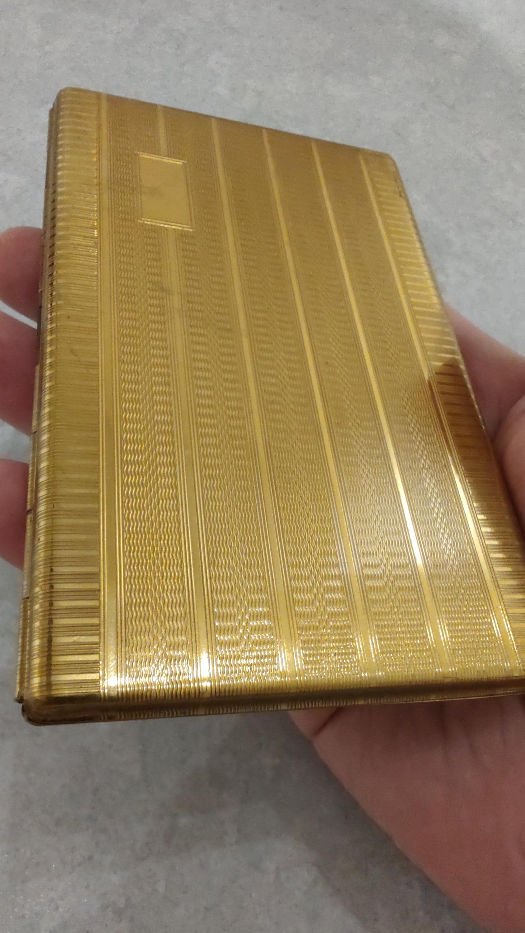 kigu cigarette case Vintage 1963 Kigu of London Cigarette Case Tobacciana Gilt Bark Design Stunning Vintage GOLD TONE KIGU