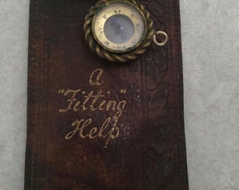 Brújula de bolsillo antigua y rara con estuche de cuero