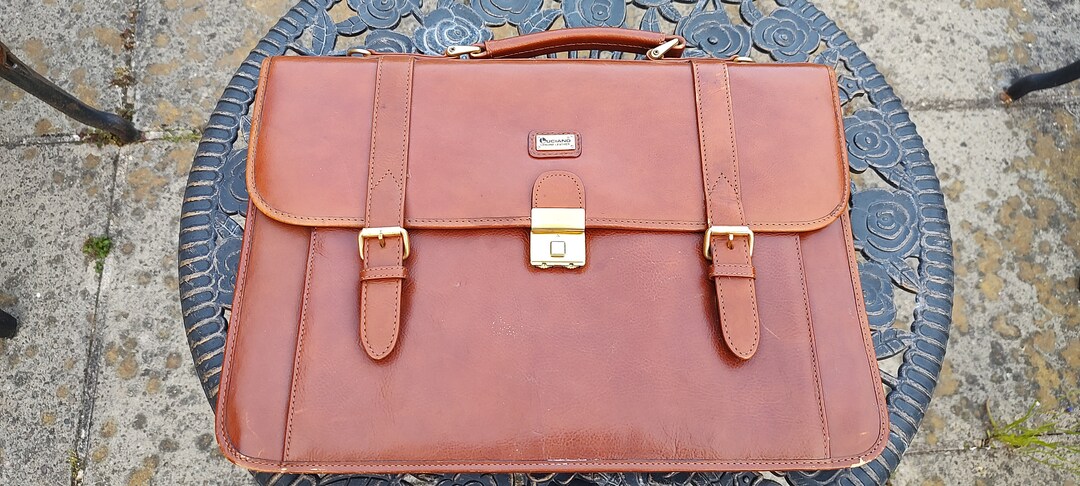 Stunning Luciano Italian Made Leather Attache Case Briefcase - Etsy