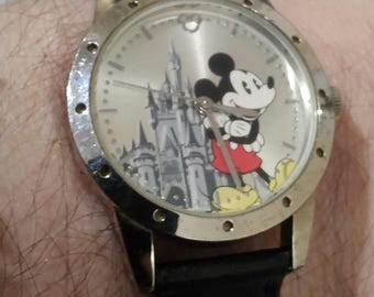 Reloj de cuarzo vintage de Mickey Mouse de Disney