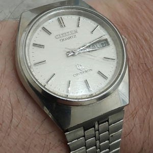 Vintage CITIZEN zilverkleurige kwarts CRYSTON gemaakt in Japan