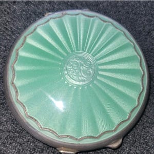 Guilloche Enamel Silver Compact By Joseph Gloster England