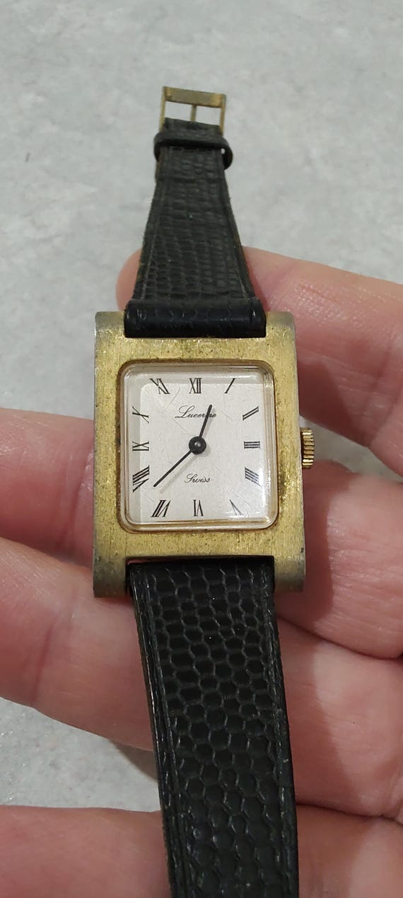 Vintage SWISS LUCERNE Gold Plated Gold Tone Mechanical Self 