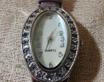VINTAGE oval shaped STERLING 925 SILVER Silid silver  Tanzanite Gemstone 925 ladies women's watch