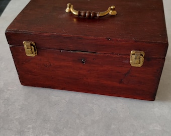 Vintage Scratch Made wooden Storage Box with compartments