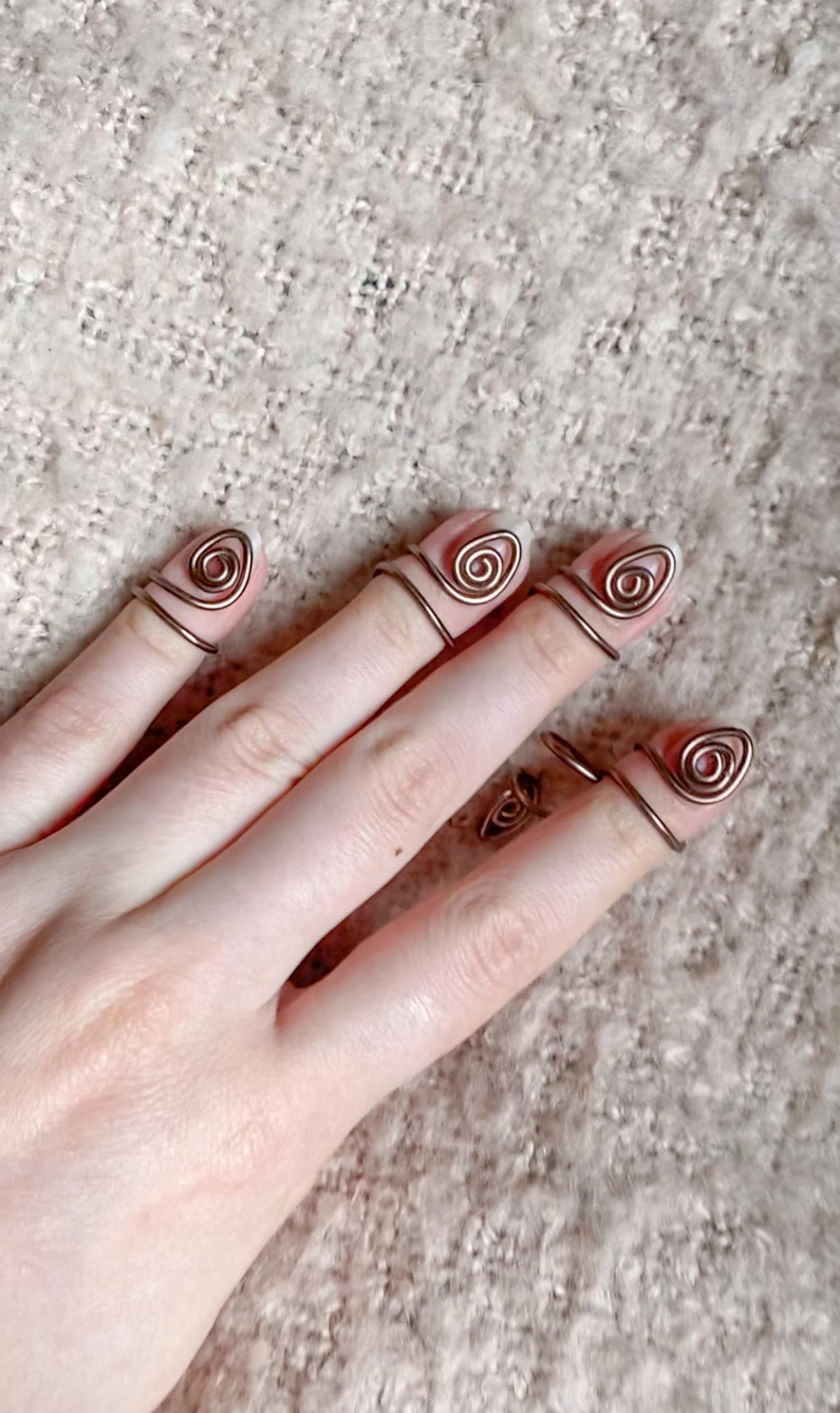 Fingertip Rings Fingertip Ring | Wire Wrap Swirl Ring | Bronze Color Jewelry | Reusable ...