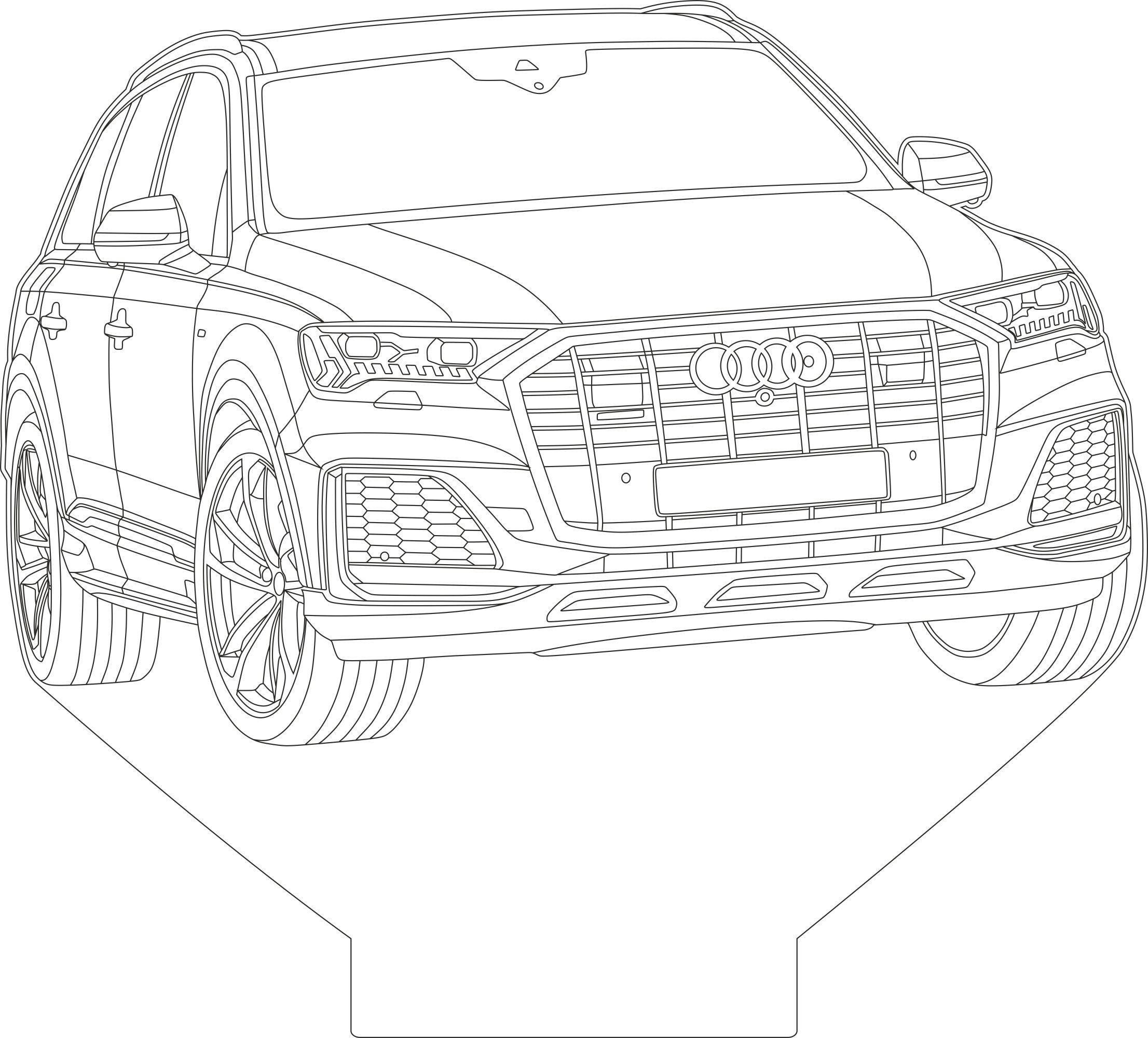 Audi Q7 3d Vector Illusion Acrylic Lamp Light File LED Cut Etsy