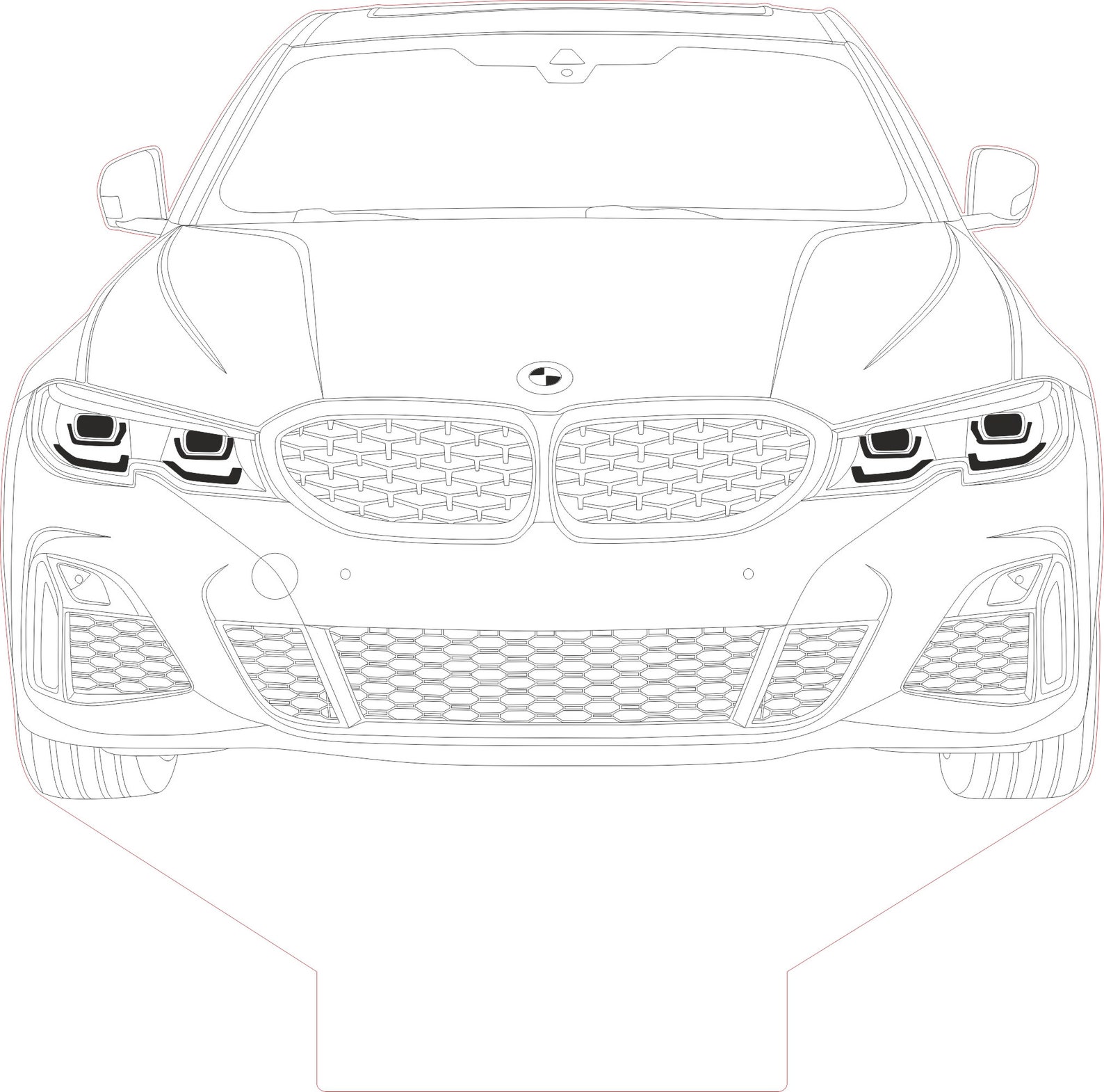 3d Led Lamp Drawing File for Bmw M340i 2022 Vector Illusion - Etsy
