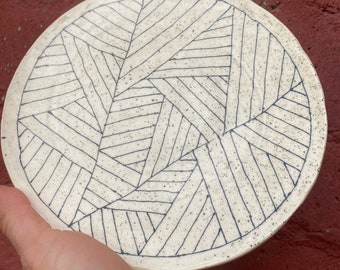 Handmade Ceramic Tapa Plate: Speckled Glaze, Appetizer Side Dish