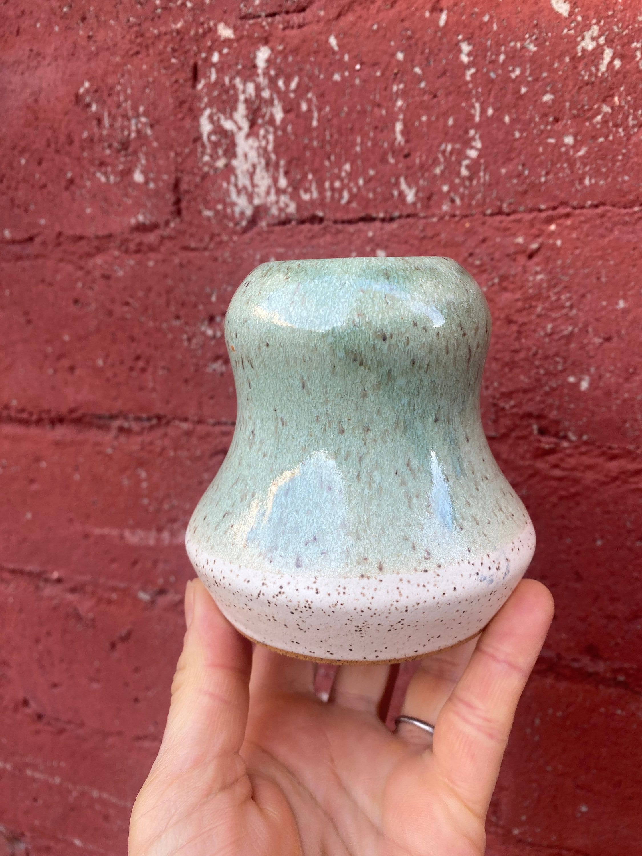 Jade Green Bud Vase Handmade Little Pottery Vase Plant Etsy