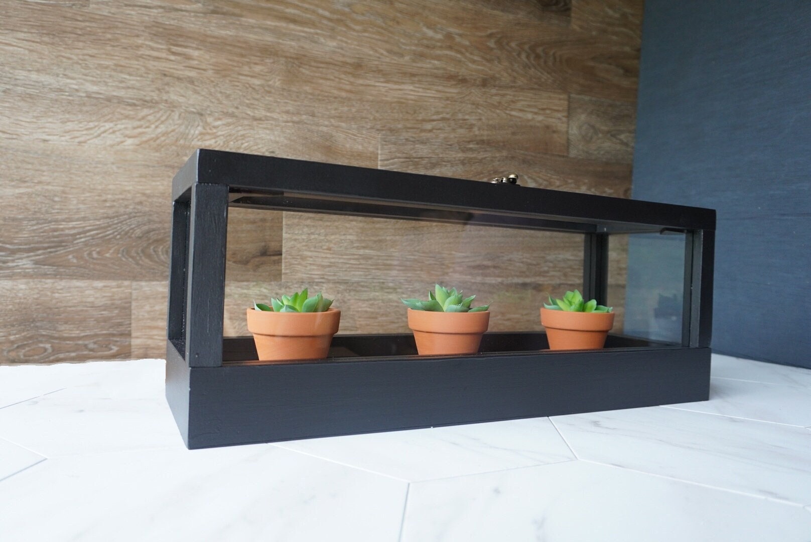 Tabletop Greenhouse Rectangular Terrarium Wood and Glass Etsy