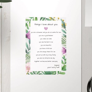 Carta de amor imprimible DESCARGA DIGITAL - Regalo para ella/Regalo para él