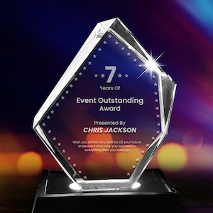 Personalised Engraved Achievement Graduation Plaque FREE ENGRAVING Retirement Gift Glass Award Retirement Award with Laser Engraving