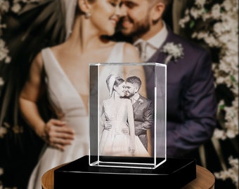 Anniversary Gift, 3D Crystal Photo, Personalized Couples Gifts for her, 25th Anniversary Gifts, Anniversary Gift Ideas, 3D Laser Gifts