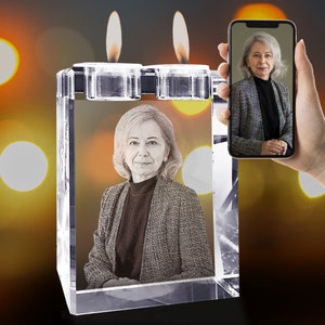 Custom Personalized 3D Laser Engraved Photo Picture, Christmas Candle Gift, LED Candles, 3D Laser Gifts