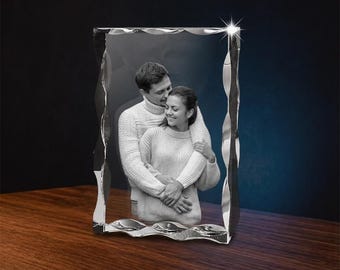Cristal fotográfico 3D personalizado – Base de luz LED personalizada, regalo de aniversario