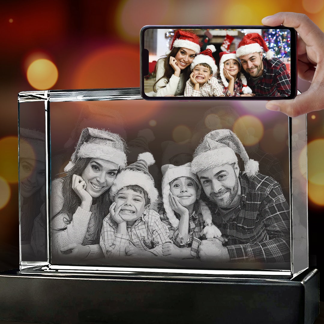 Personalized 3D Crystal Photo, Custom 3D Crystal, Christmas Decoration ...