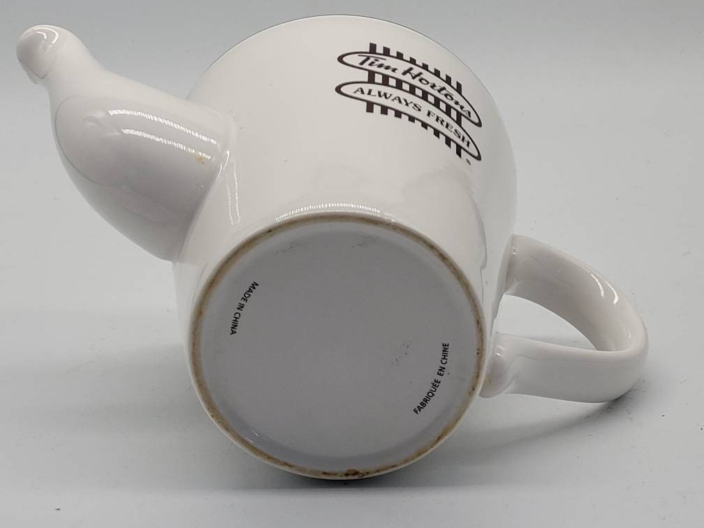 Vintage Tim Hortons Coffee Pot White Ceramic Teapot Original Etsy