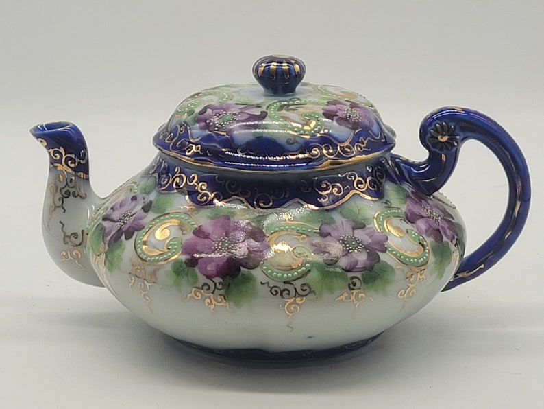 Antique Nippon Teapot Pre 1820s Teapot Cobalt Blue Gold Etsy UK