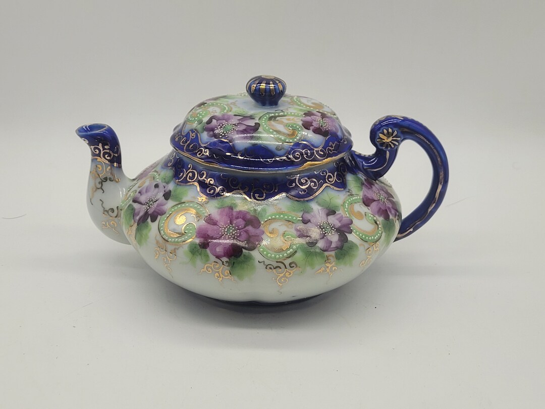 Antique Nippon Teapot Pre 1820s Teapot Cobalt Blue Gold Etsy UK
