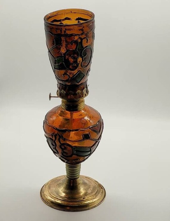 Stained glass oil lamp deals
