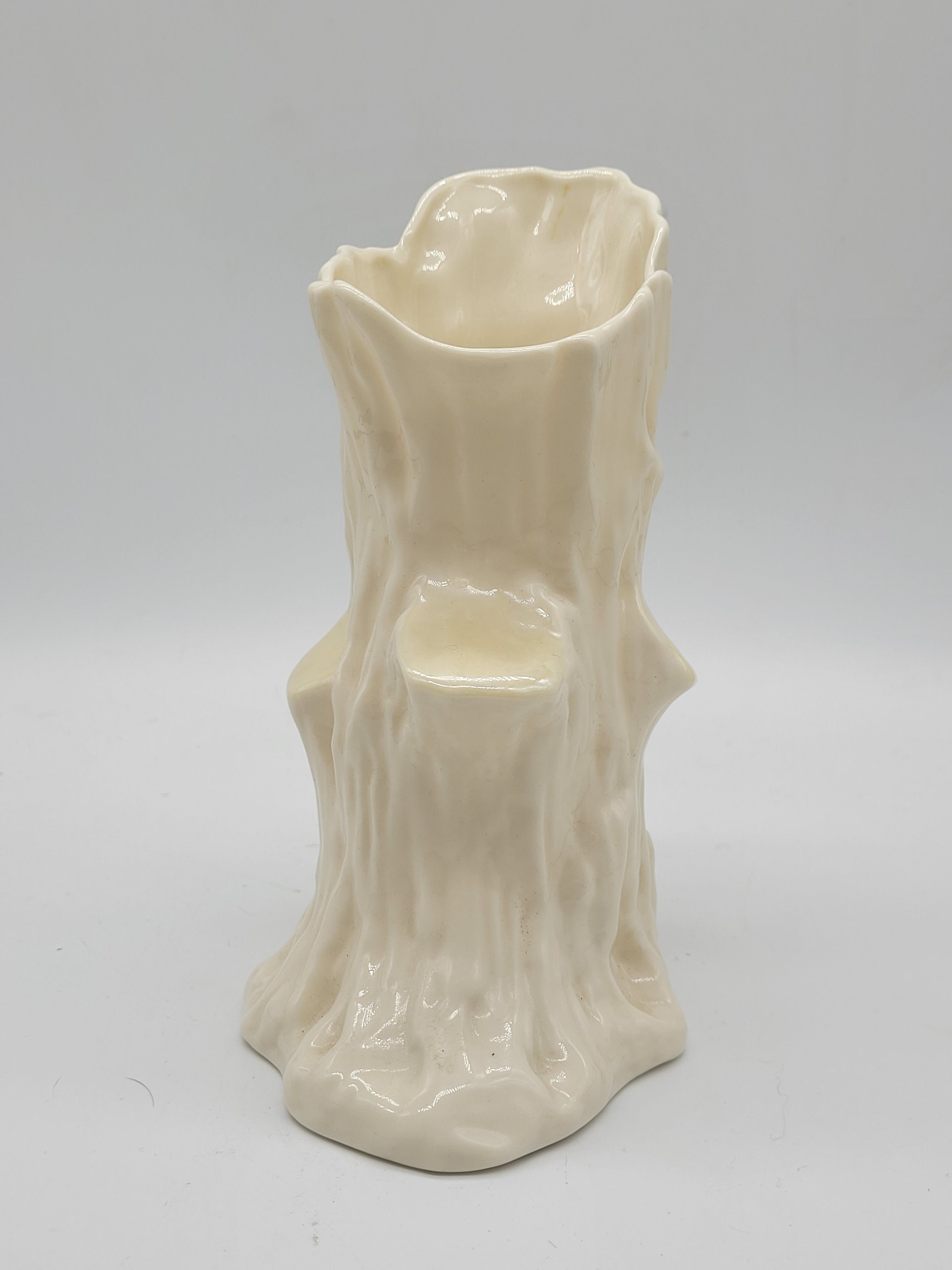 Vintage Belleek Tree Vase Cream Tree Trunk Vase Irish Etsy