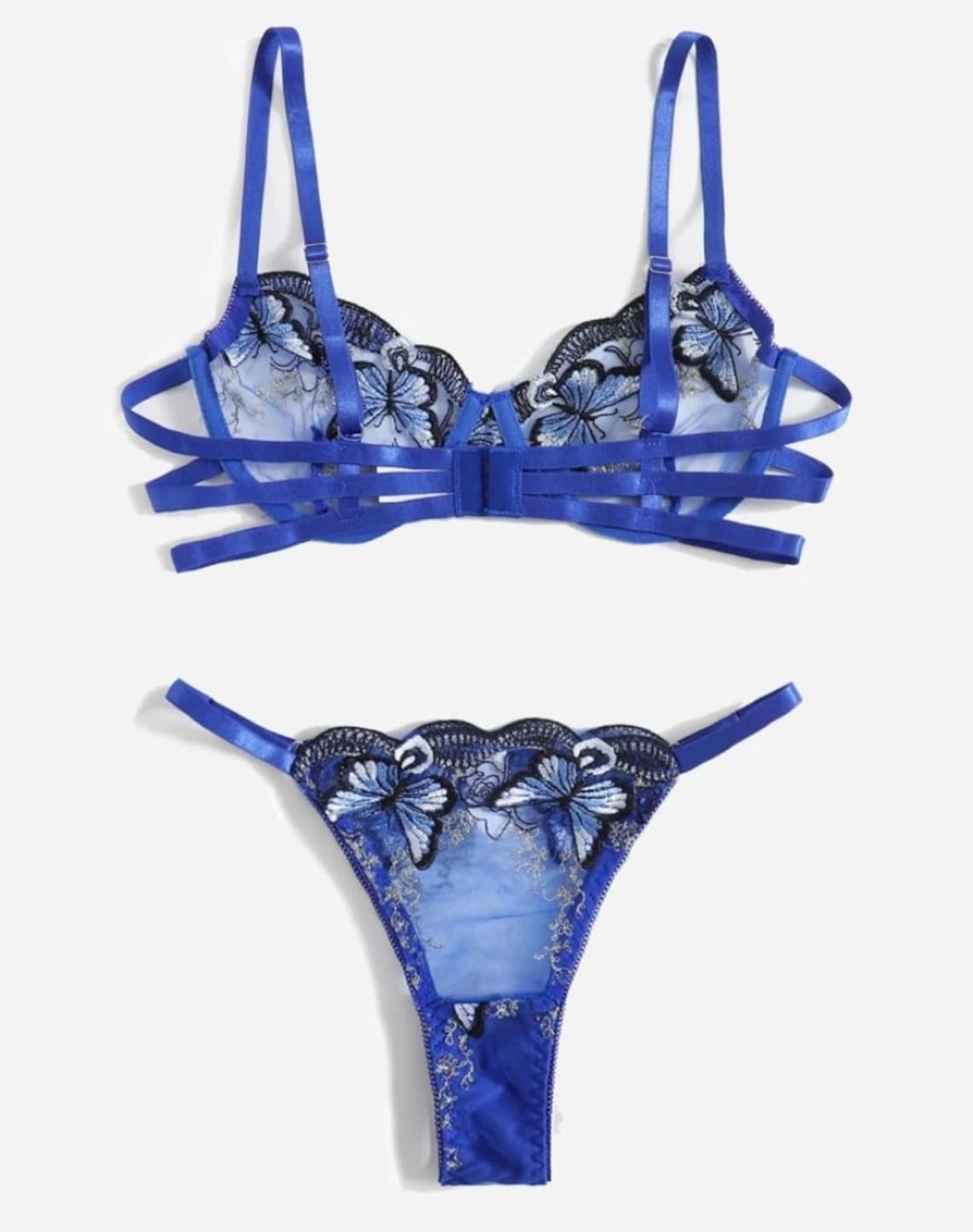 Blue Butterfly Lace Lingerie Set | Etsy