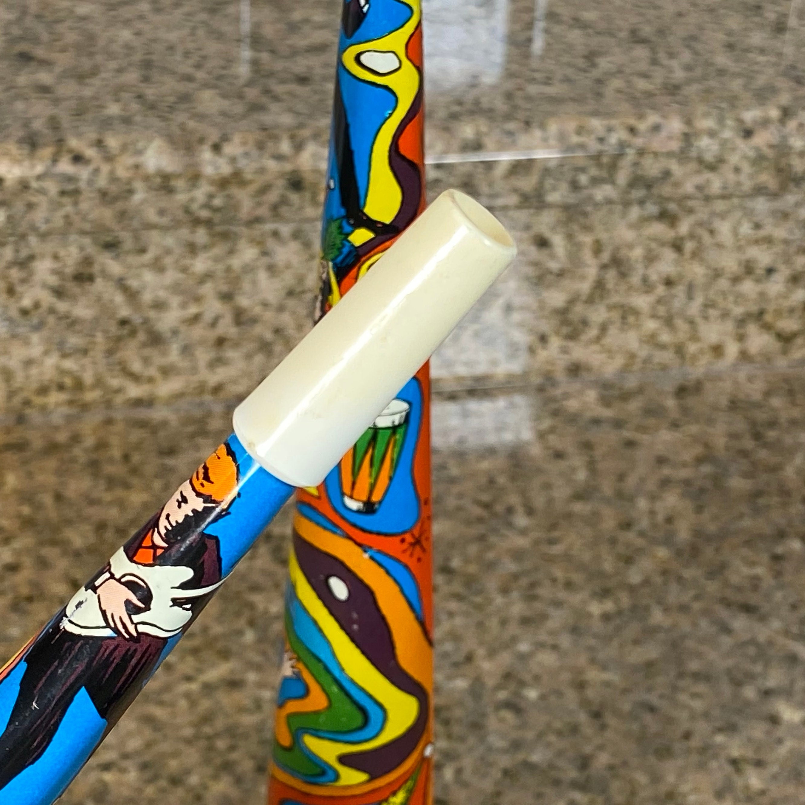 Old Tin Party Noise Maker 15 Party Horn Lot of 2 Metal Colorful Made in