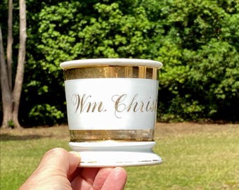 Barber Shaving Mug V x D Austria - Iron Stone China / Gold Gilding (William Christy)