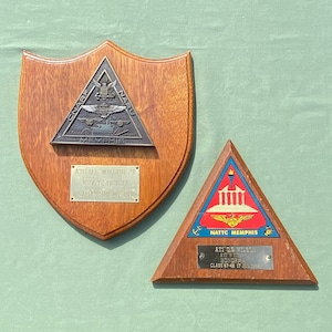 Naval US NAVY Naru Memphis Brass and Wood Plaque, Navy NATTC Memphis Plaque Award for Collector Display Gift