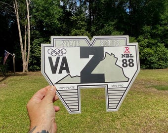 Old School BMX Mini Number Plate, Ripp Plate - 1988 Virginia State Trophy / NBL / Olympics