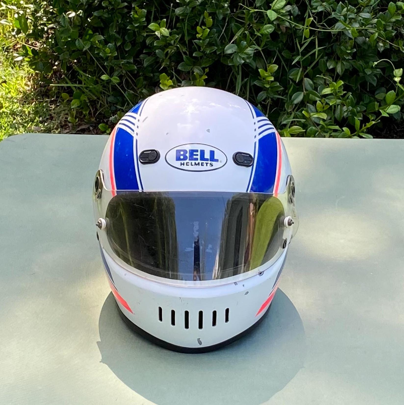 Vintage 1990s BELL Racing Helmet: White, Blue & Pink - Size 7 1/2 - Etsy Vintage 1990s BELL Racing Helmet: White, Blue & Pink - Size 7 1/2 - Etsy