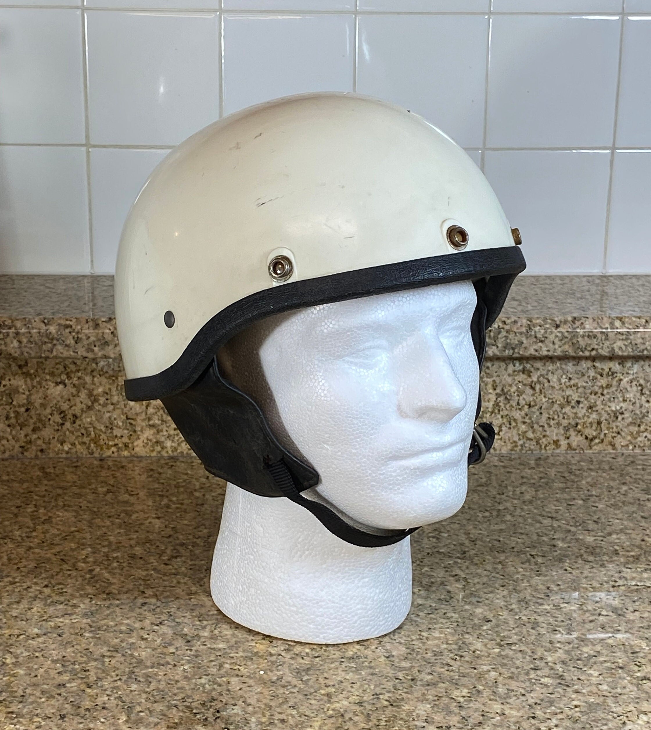 Harley Davidson Motorcycle Model C Half Helmet, 1960s Era Harley Davidson Motorcycle Model C Half Helmet, 1960s Era