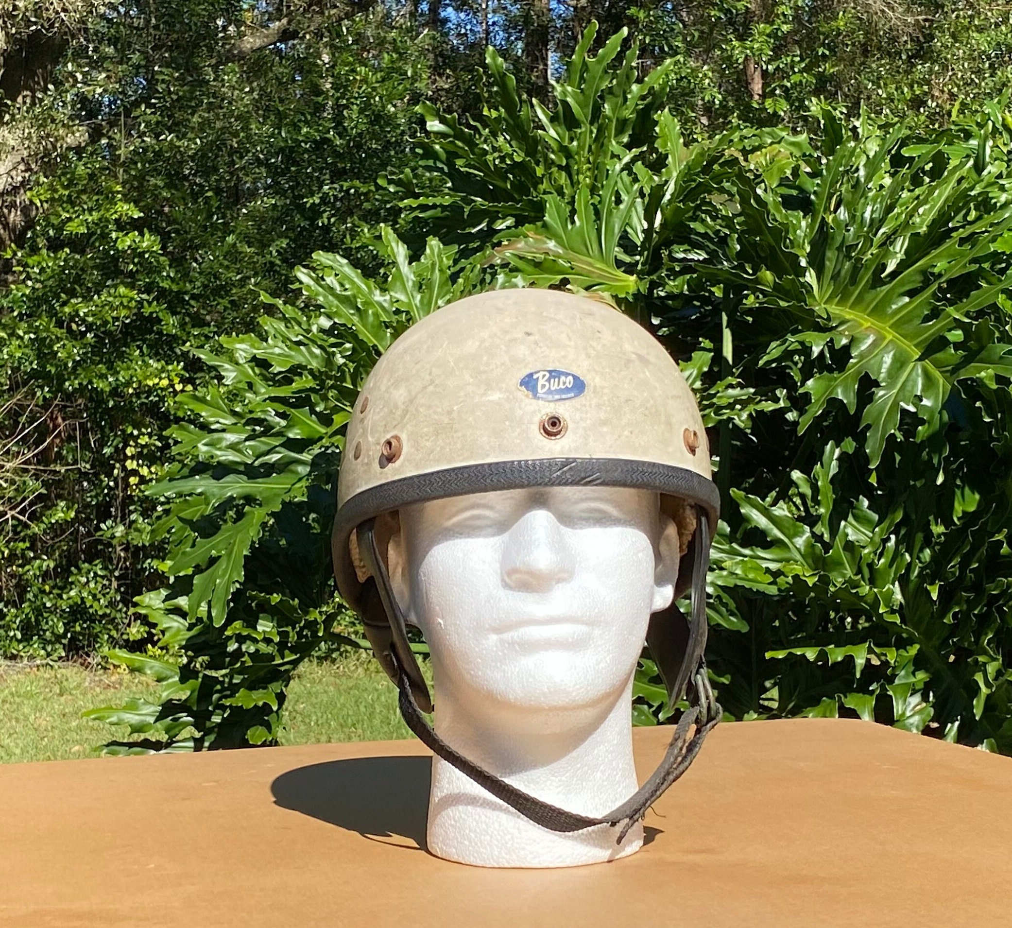 Old Original Buco Motorcycle Half Helmet 1960s Police Harley Indian