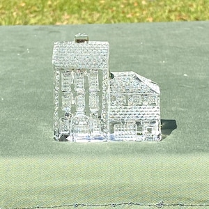Waterford Crystal Lismore Village Hotel 3&quot;, Vintage Ireland Irish, Figurine Paperweight for Collector Display Gift