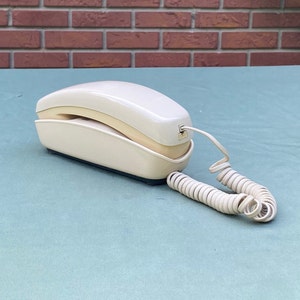 AT&T Trimline Phone, Ivory Cream, Push Button, Wall or Desk telephone for Collector Display Gift