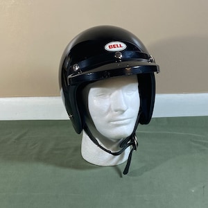 BELL Bell R-T Magnum 3 Helmet, Motocross MX, Vintage Auto Motorcycle Racing, BMX 1970s, Black, 520 Visor, Size 7 / 56 Collector Display Gift