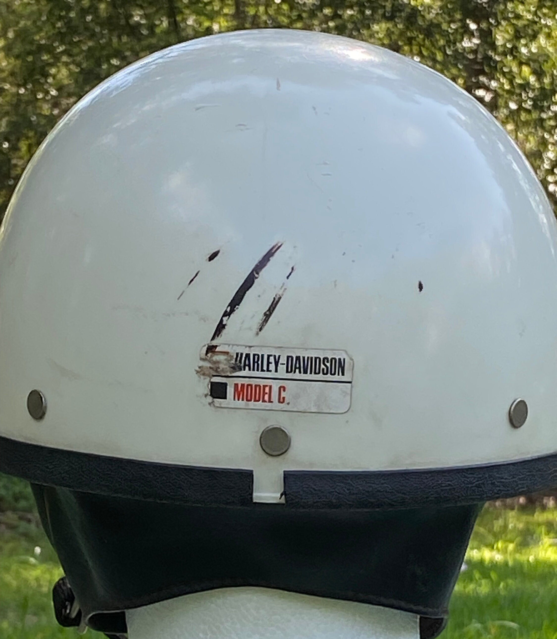 Harley Davidson Motorcycle Model C Half Helmet, 1960s Era, Mchal  